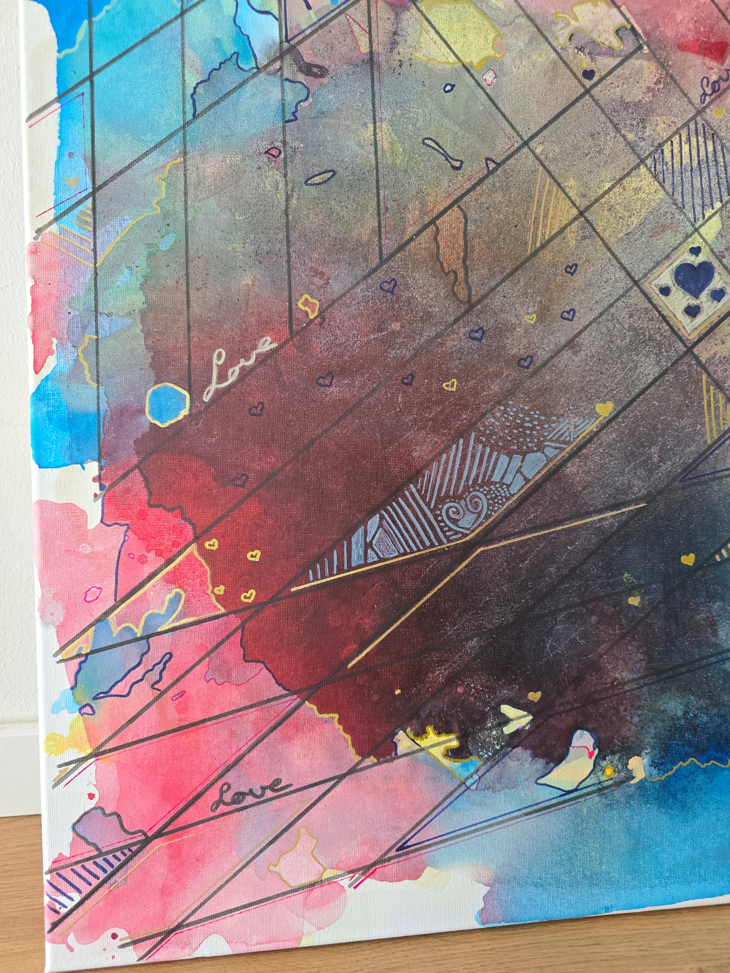 Leinwand Wandbild Acryl Aryclleinwand "Love Structure"