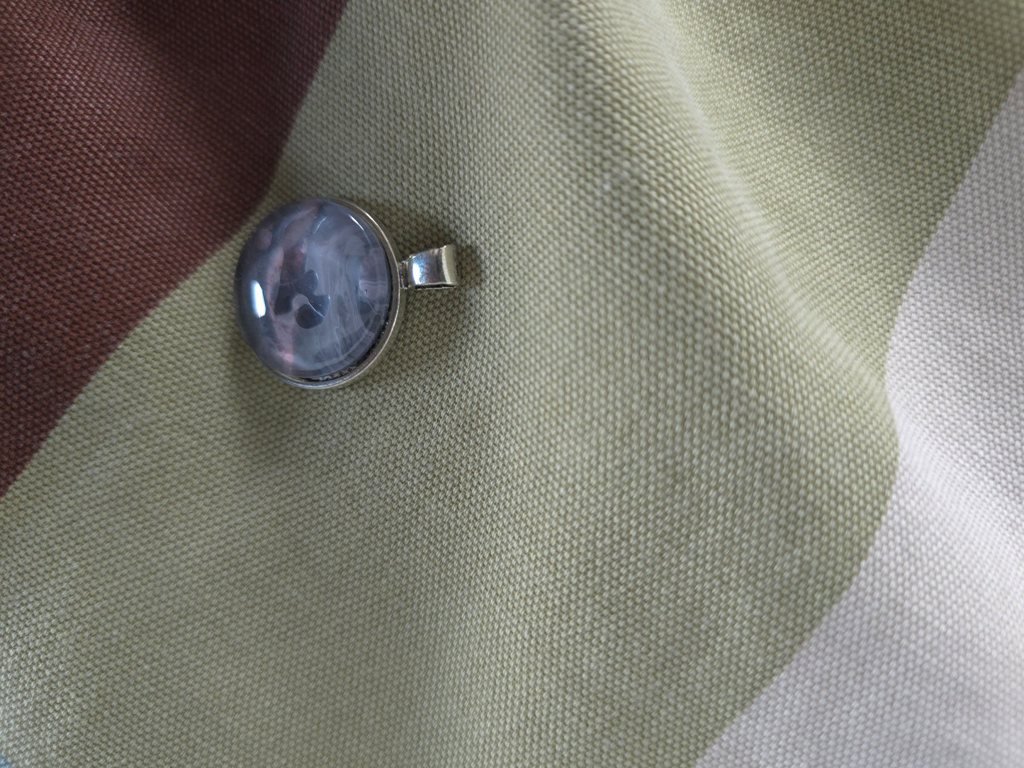 Unikat Acryl Anhänger Halskette Cabochon  Ø 25 mm