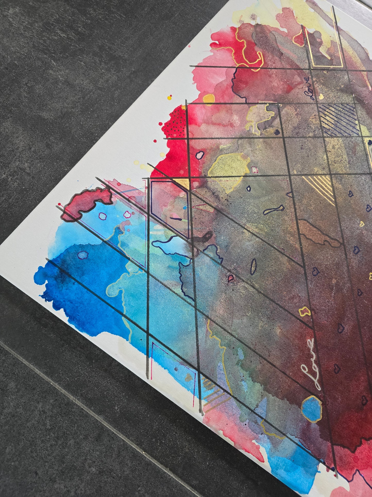 Leinwand Wandbild Acryl Aryclleinwand "Love Structure"