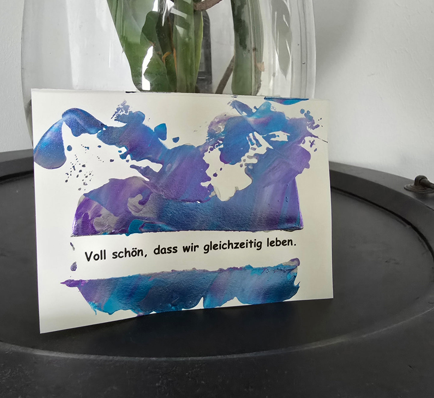 Postkarte Spruchkarte "Voll schön, dass wir gleichzeitig leben"