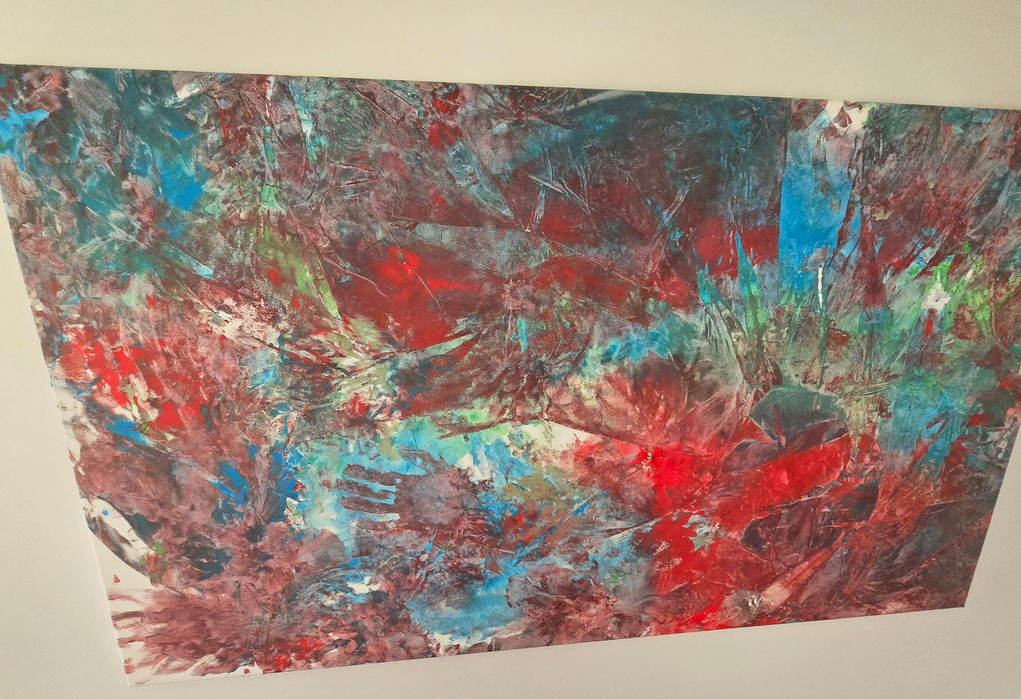 Leinwand Wandbild Acryl Aryclleinwand "love from green to blue to red"