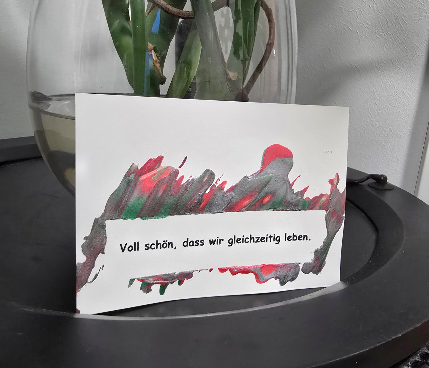 Postkarte Spruchkarte "Voll schön, dass wir gleichzeitig leben"