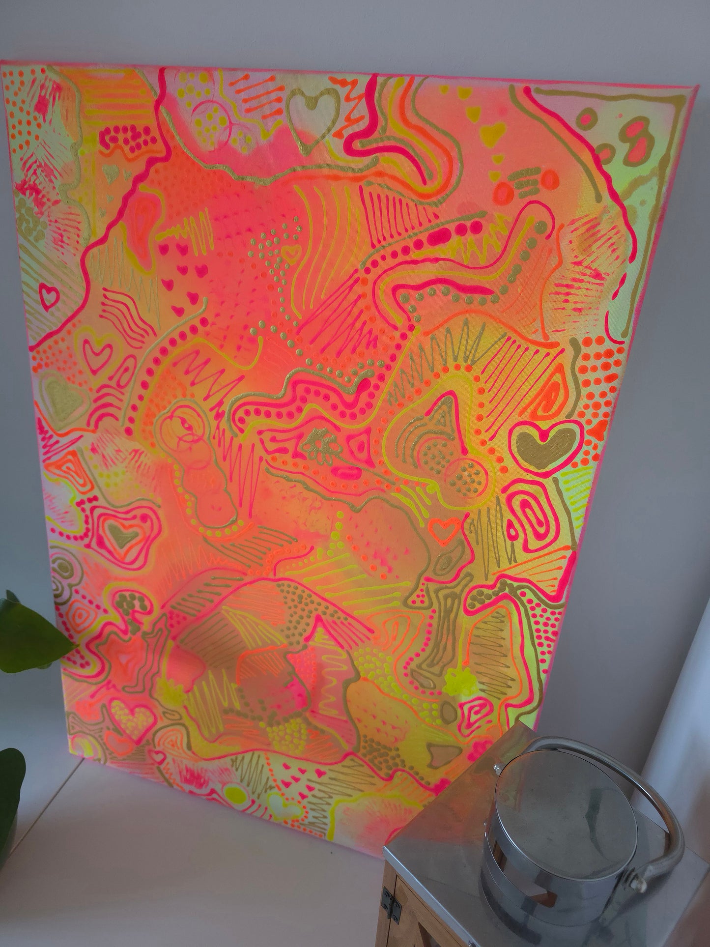 Leinwand Wandbild Acryl Aryclleinwand "Neon Wild Love"