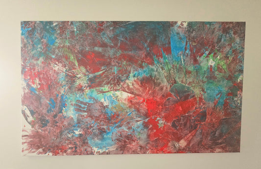 Leinwand Wandbild Acryl Aryclleinwand "love from green to blue to red"
