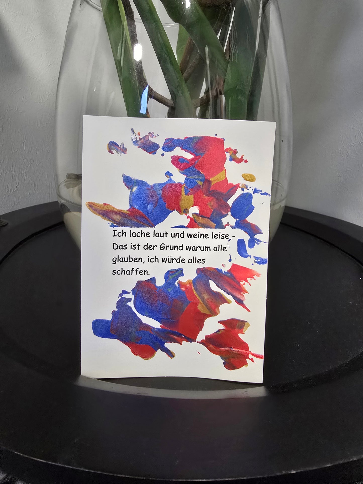Postkarte Spruchkarte "Ich lache laut und weine leise"