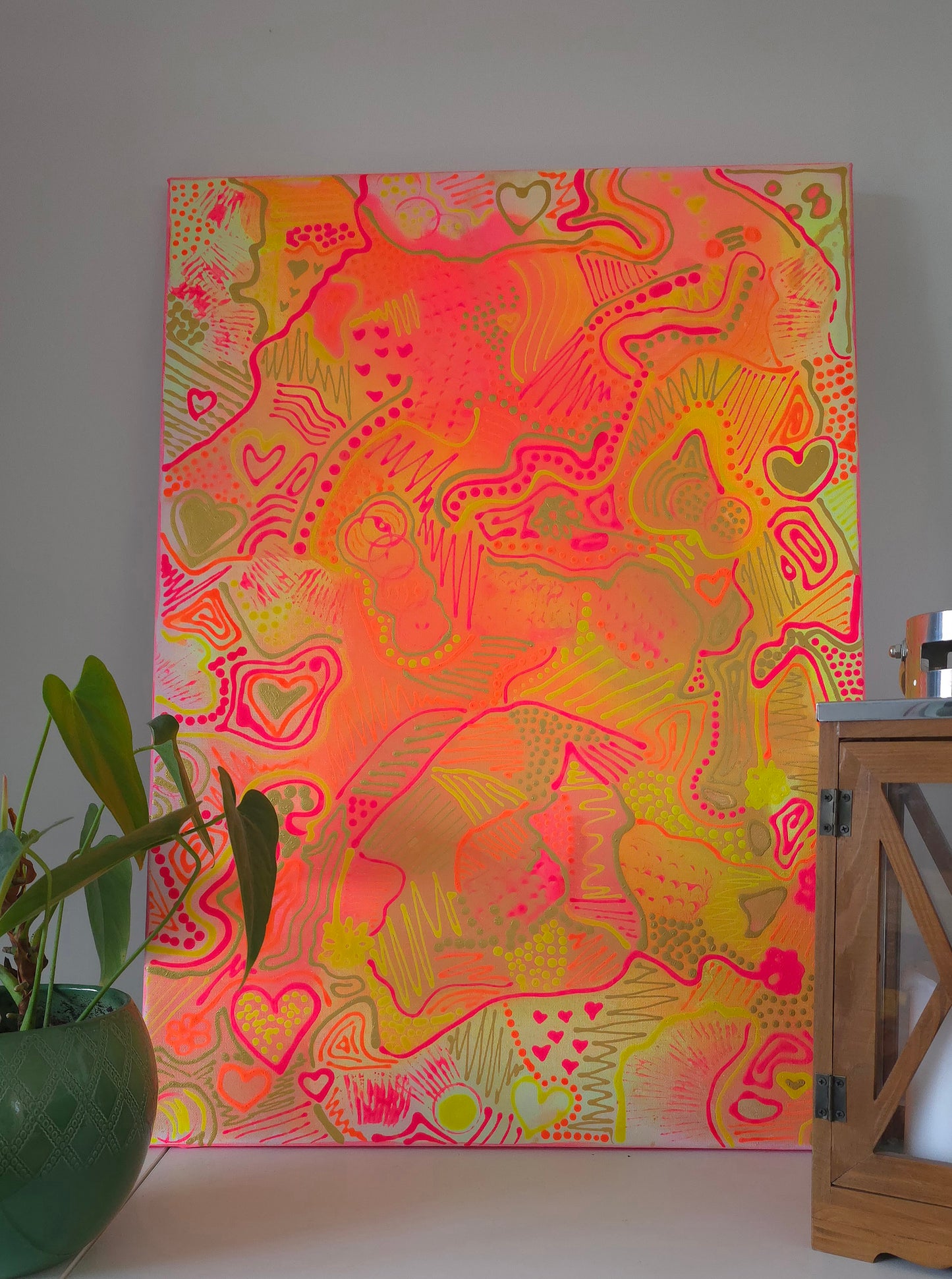 Leinwand Wandbild Acryl Aryclleinwand "Neon Wild Love"