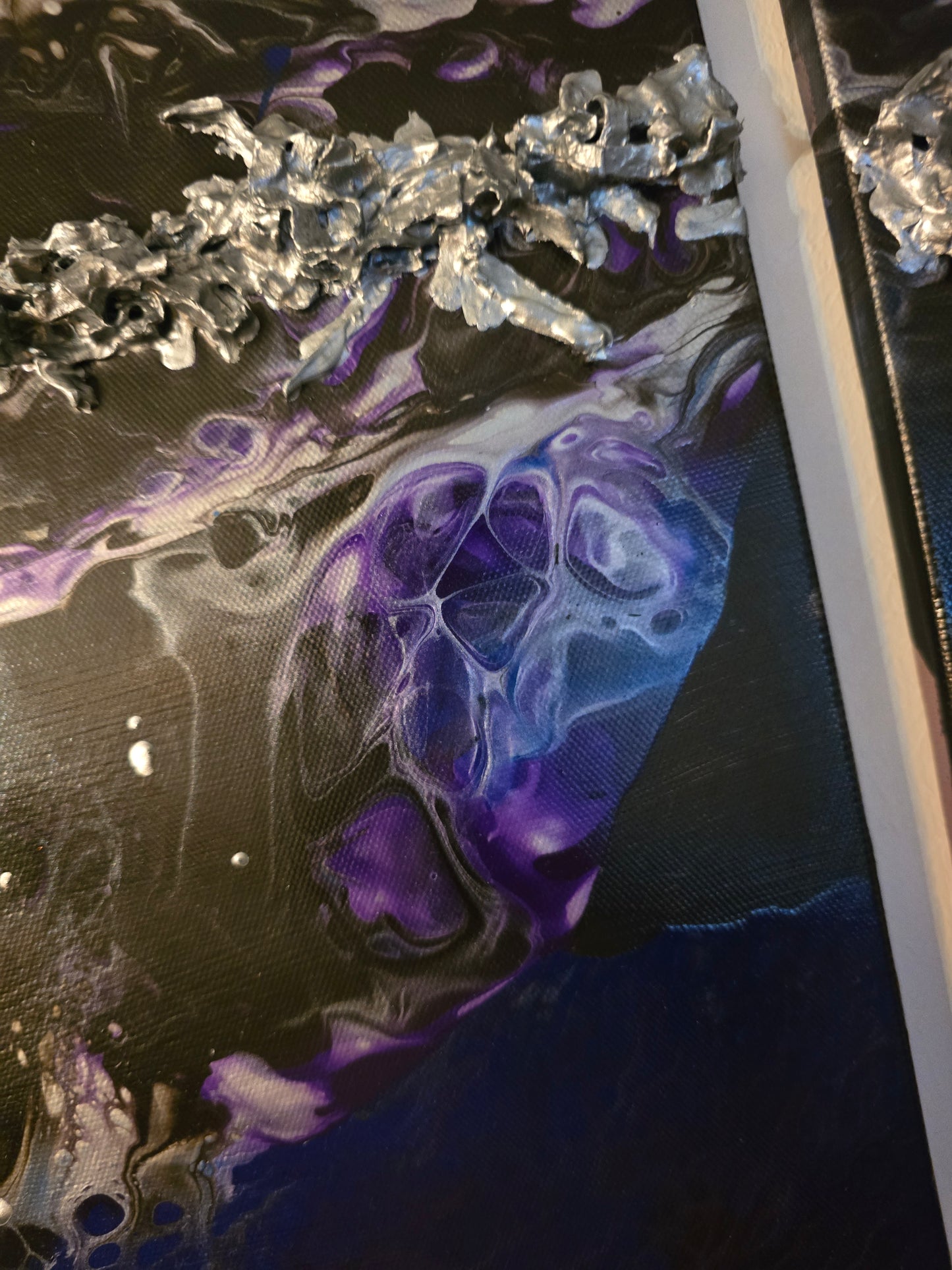 Leinwand Wandbild Acryl Arcylpouring Aryclleinwand "Galaxy" Set 5 Leinwände
