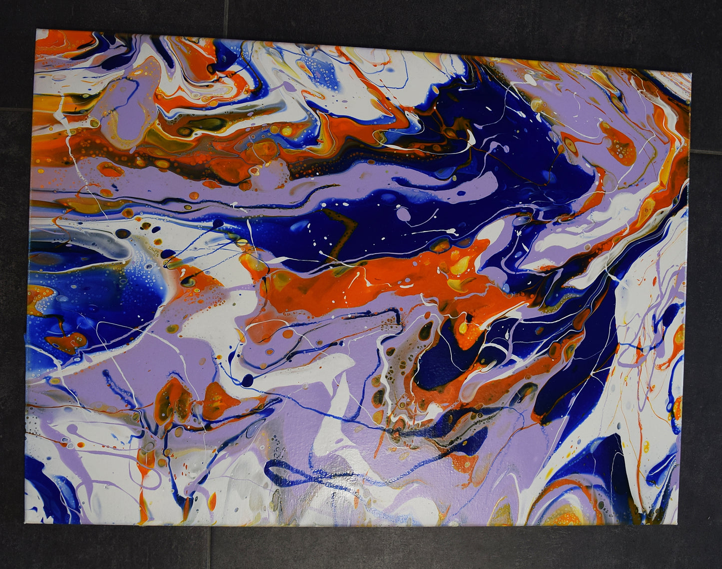 Leinwand Wandbild Acryl Arcylpouring Aryclleinwand "Magical Summer Pansies"