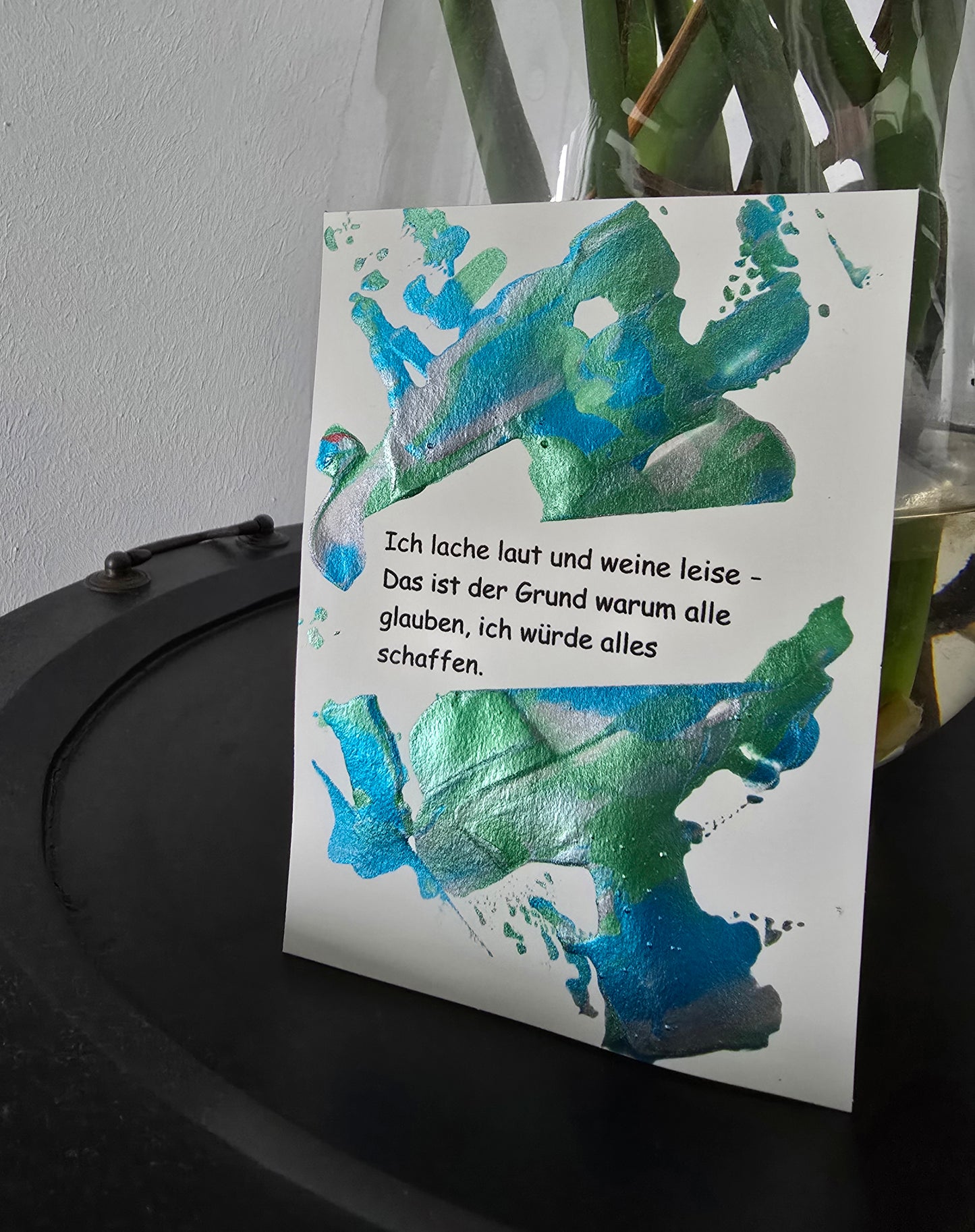 Postkarte Spruchkarte "Ich lache laut und weine leise"