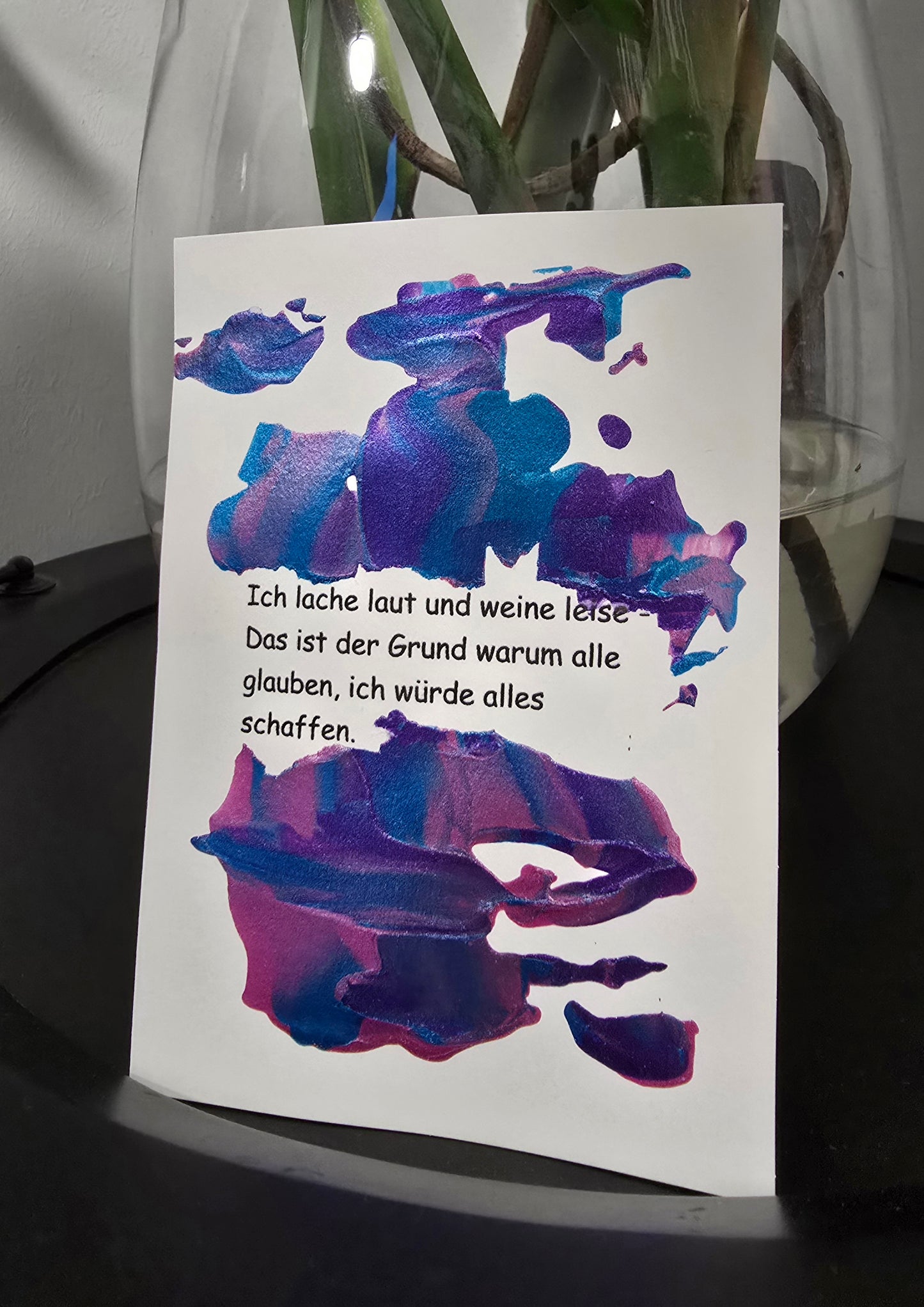 Postkarte Spruchkarte "Ich lache laut und weine leise"