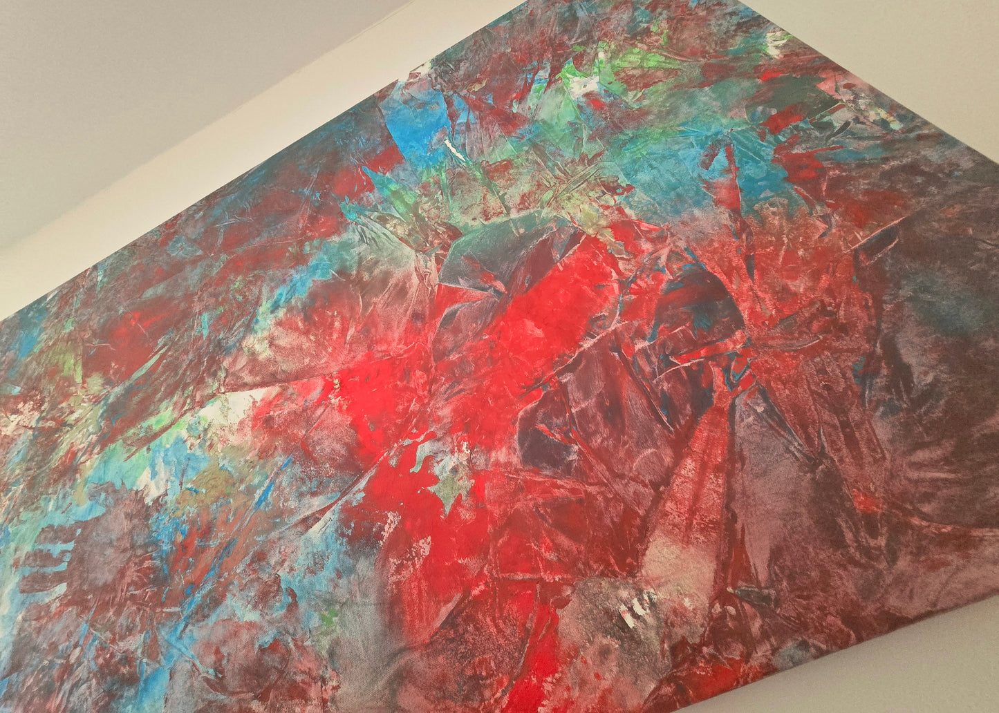 Leinwand Wandbild Acryl Aryclleinwand "love from green to blue to red"