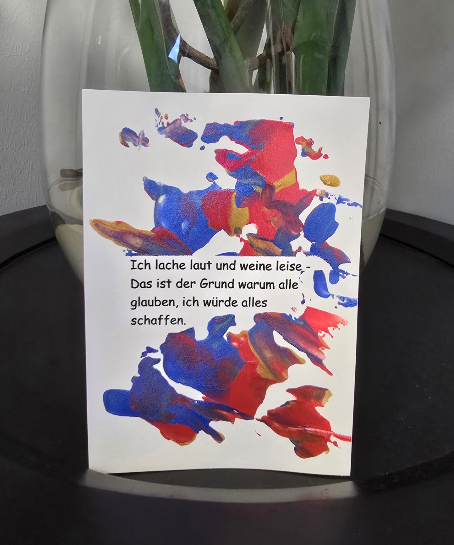 Postkarte Spruchkarte "Ich lache laut und weine leise"