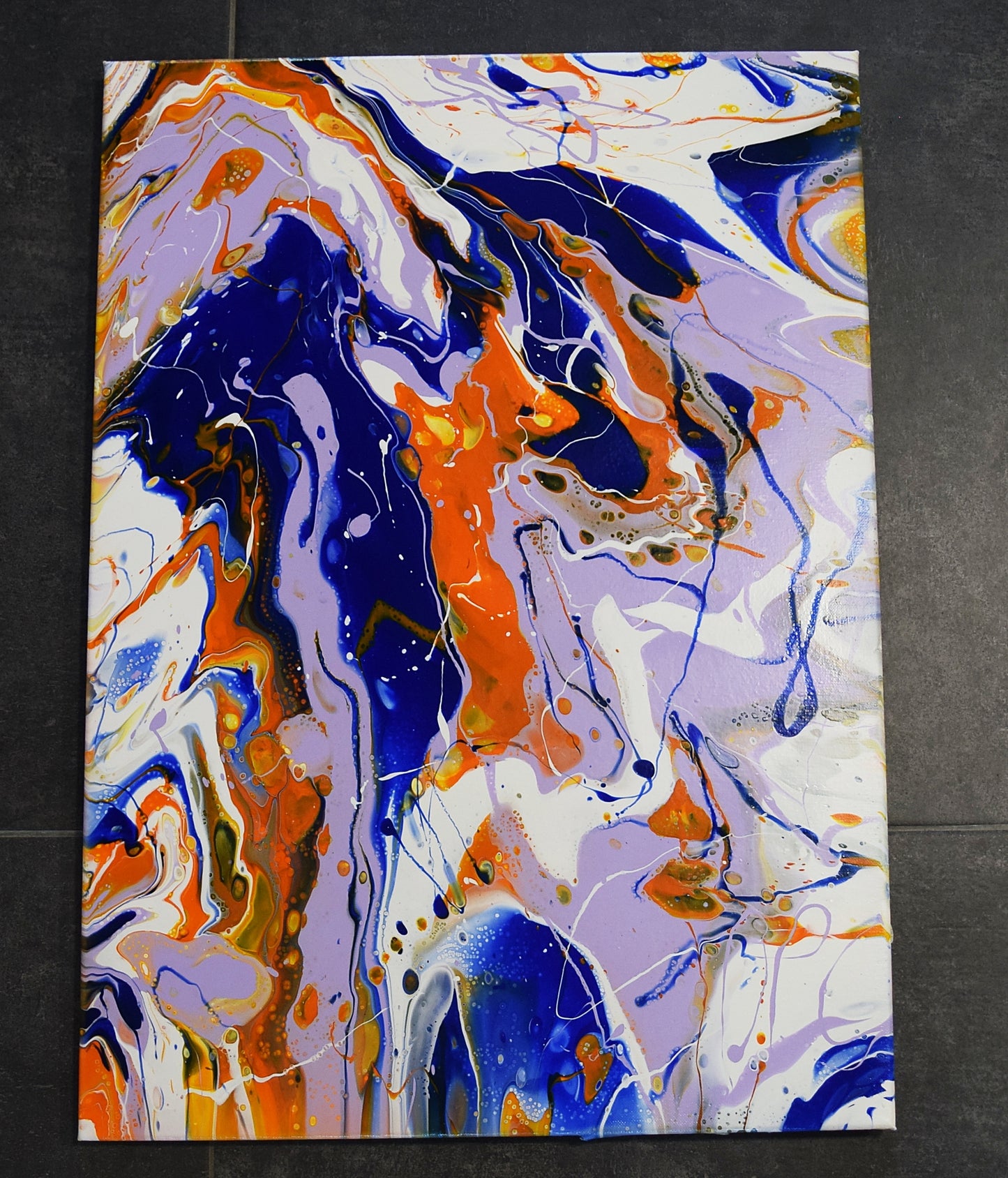 Leinwand Wandbild Acryl Arcylpouring Aryclleinwand "Magical Summer Pansies"