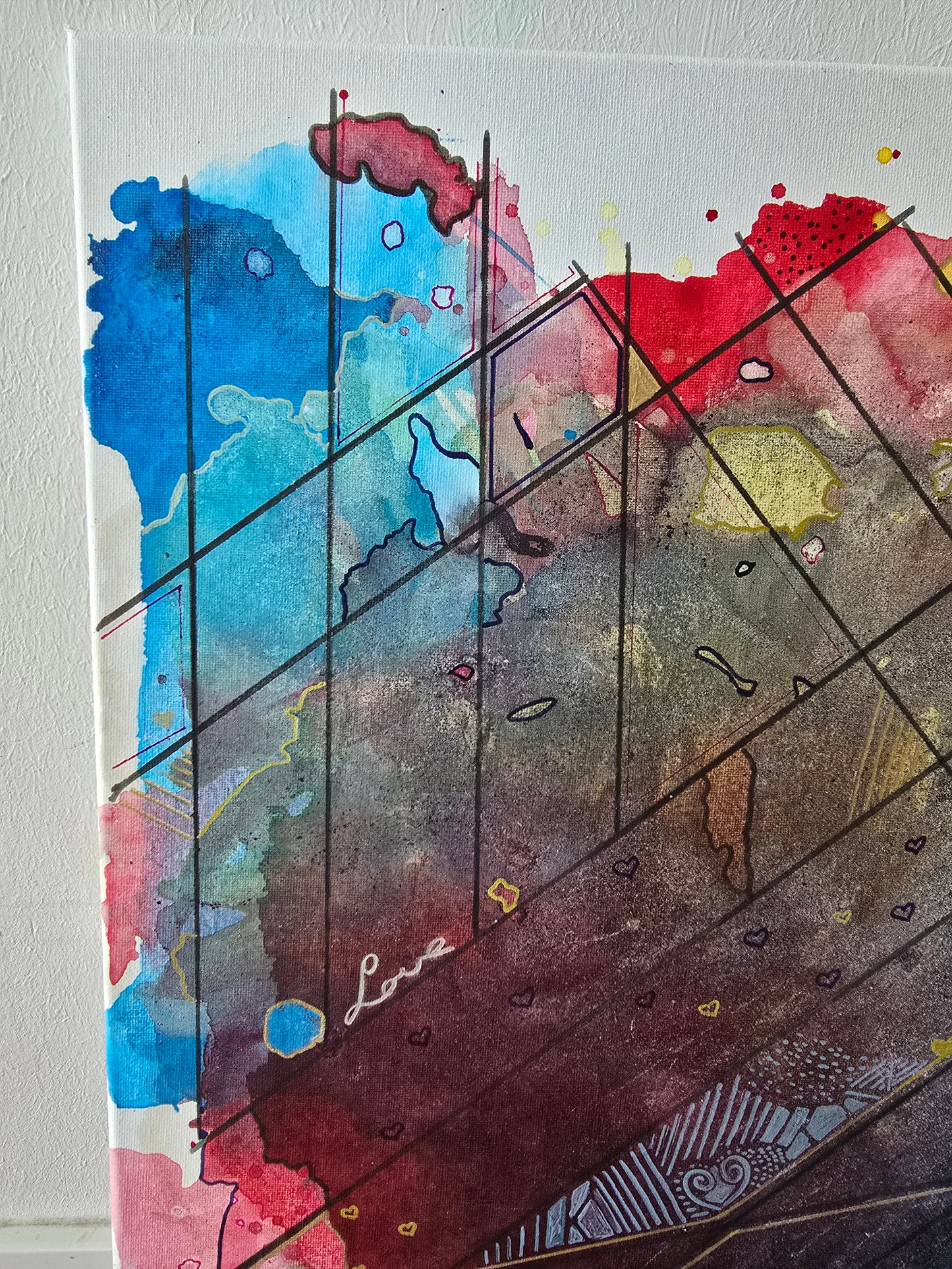 Leinwand Wandbild Acryl Aryclleinwand "Love Structure"