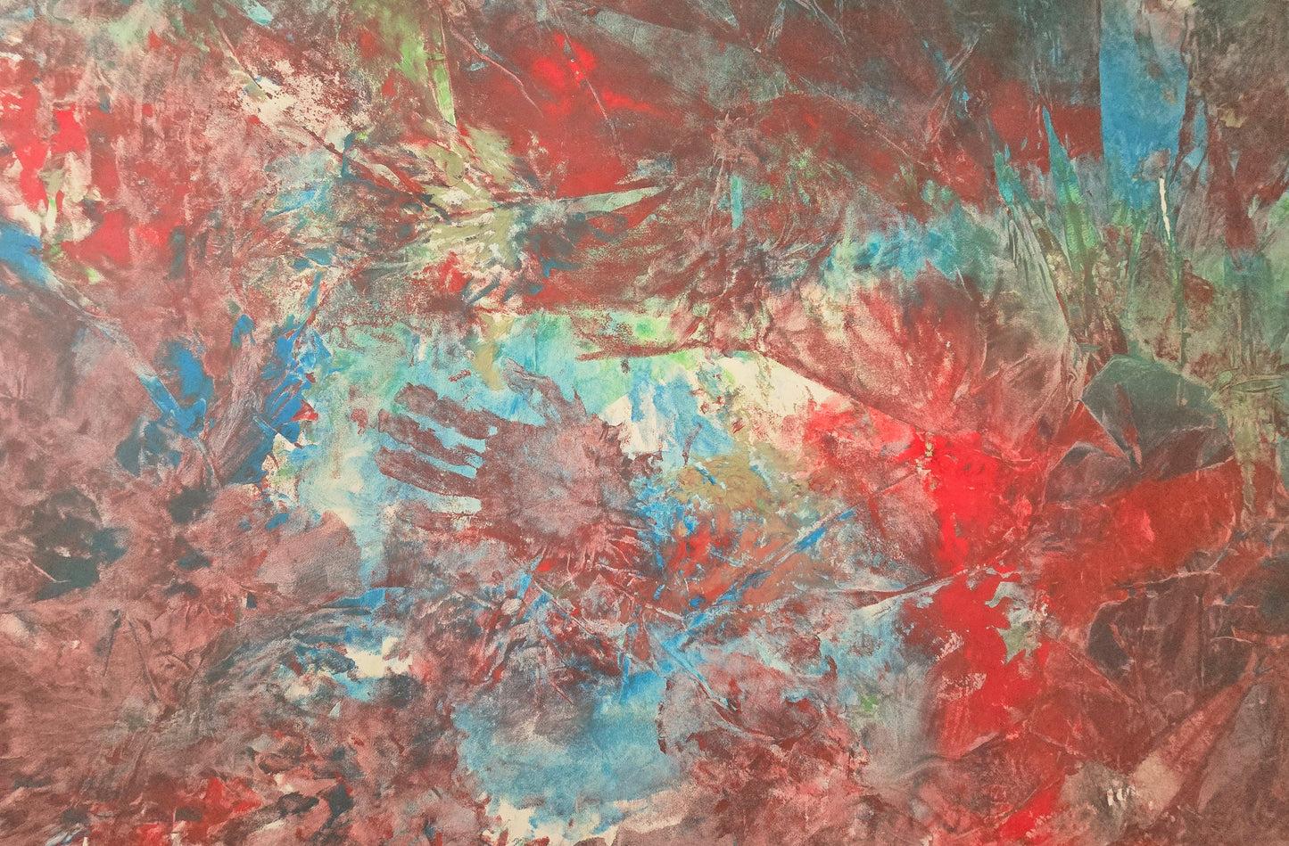 Leinwand Wandbild Acryl Aryclleinwand "love from green to blue to red"
