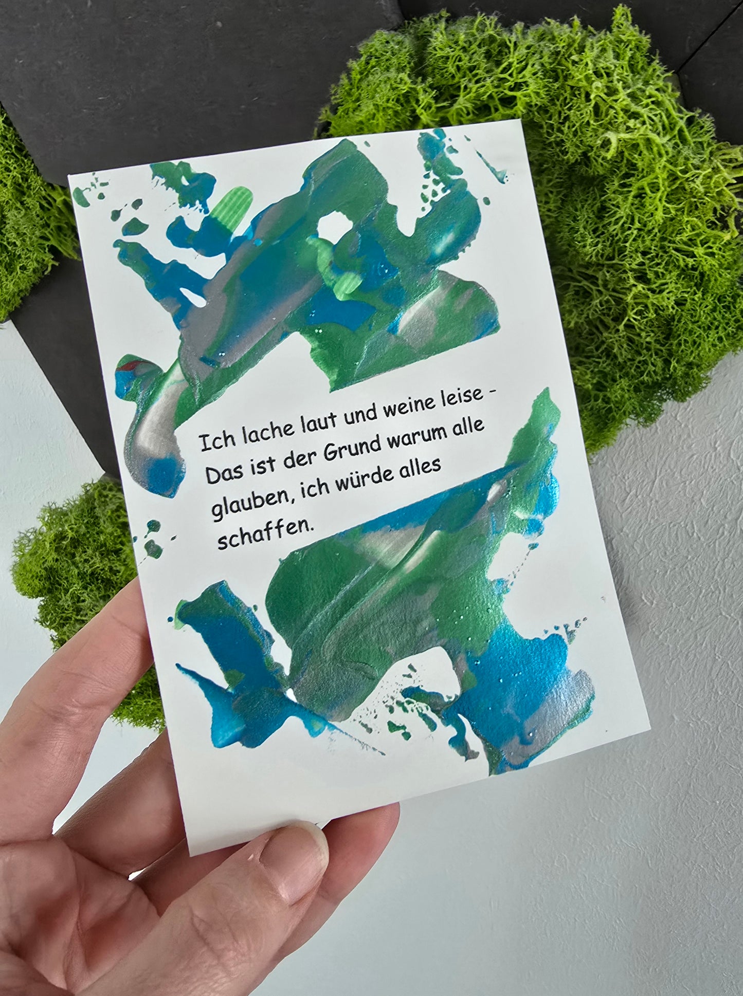 Postkarte Spruchkarte "Ich lache laut und weine leise"