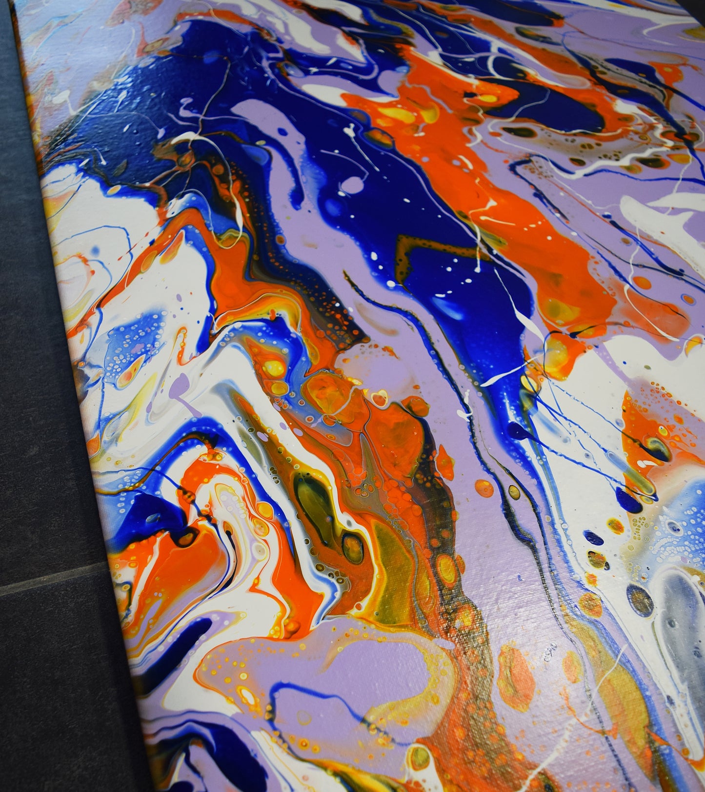 Leinwand Wandbild Acryl Arcylpouring Aryclleinwand "Magical Summer Pansies"