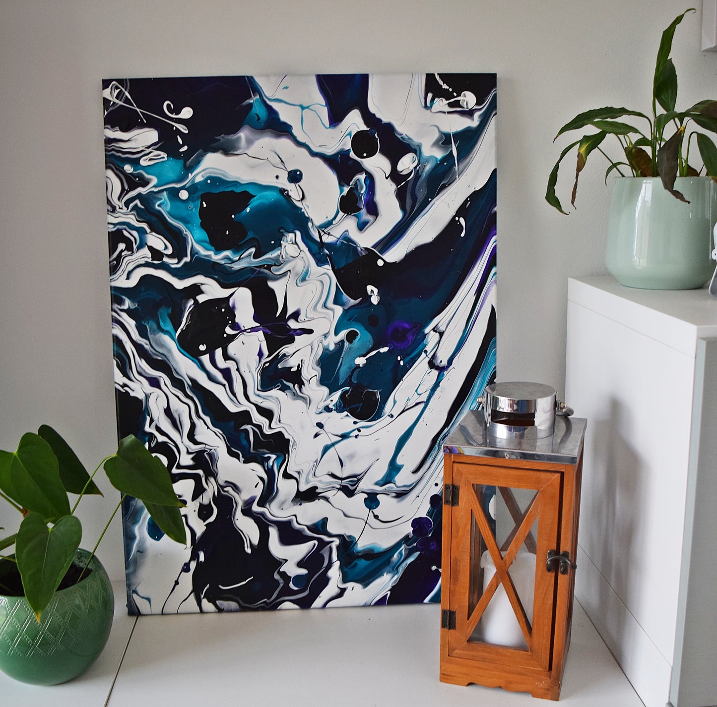 Leinwand Wandbild Acryl Arcylpouring Aryclleinwand "Ocean"
