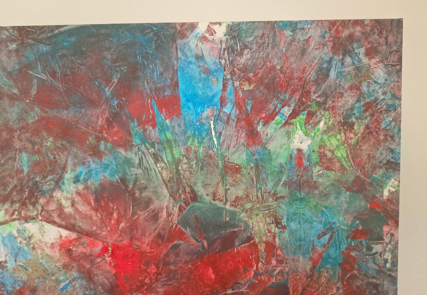 Leinwand Wandbild Acryl Aryclleinwand "love from green to blue to red"