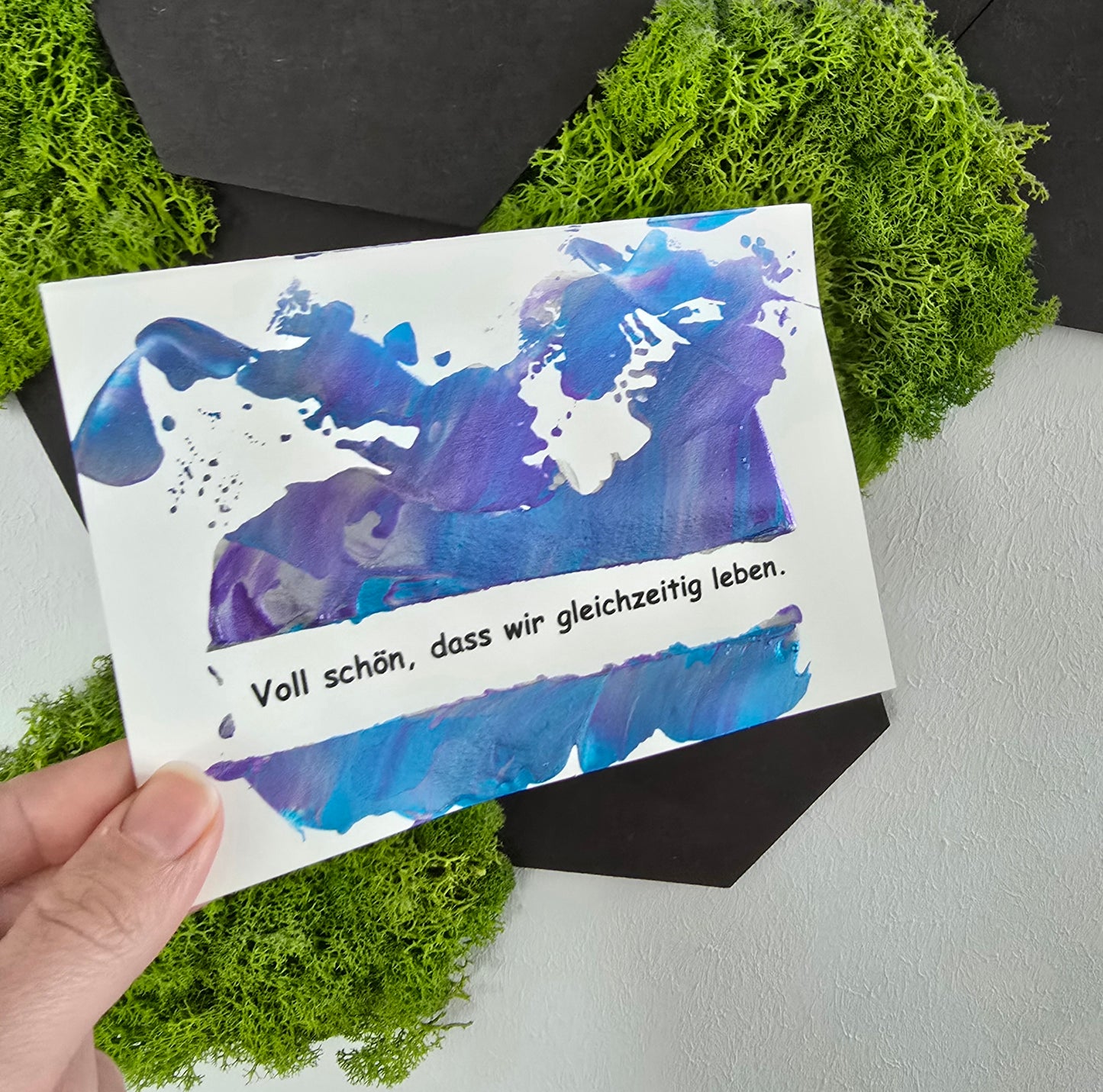 Postkarte Spruchkarte "Voll schön, dass wir gleichzeitig leben"