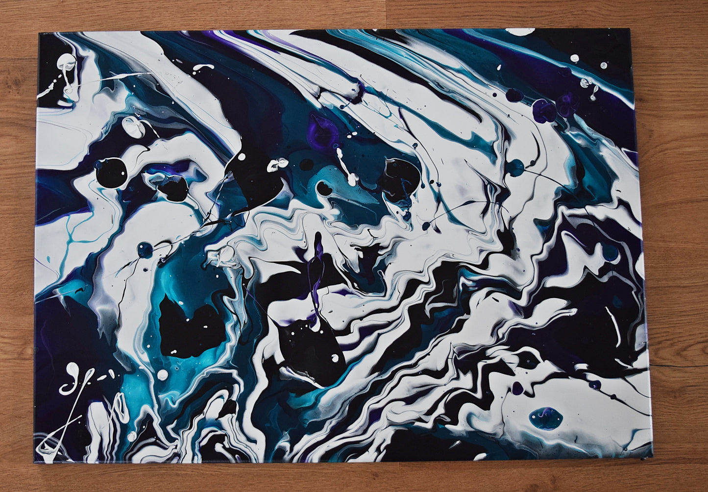 Leinwand Wandbild Acryl Arcylpouring Aryclleinwand "Ocean"