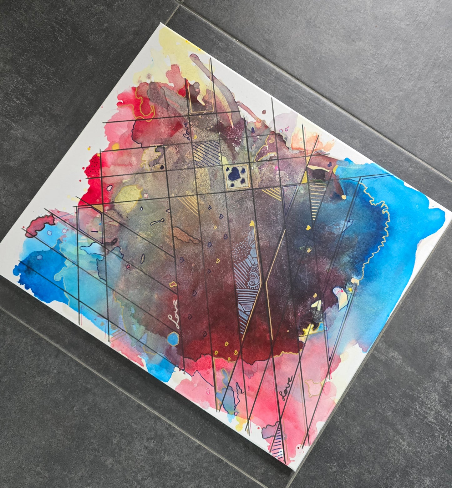 Leinwand Wandbild Acryl Aryclleinwand "Love Structure"