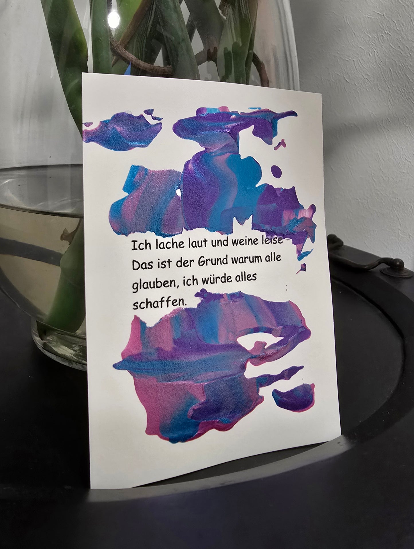 Postkarte Spruchkarte "Ich lache laut und weine leise"