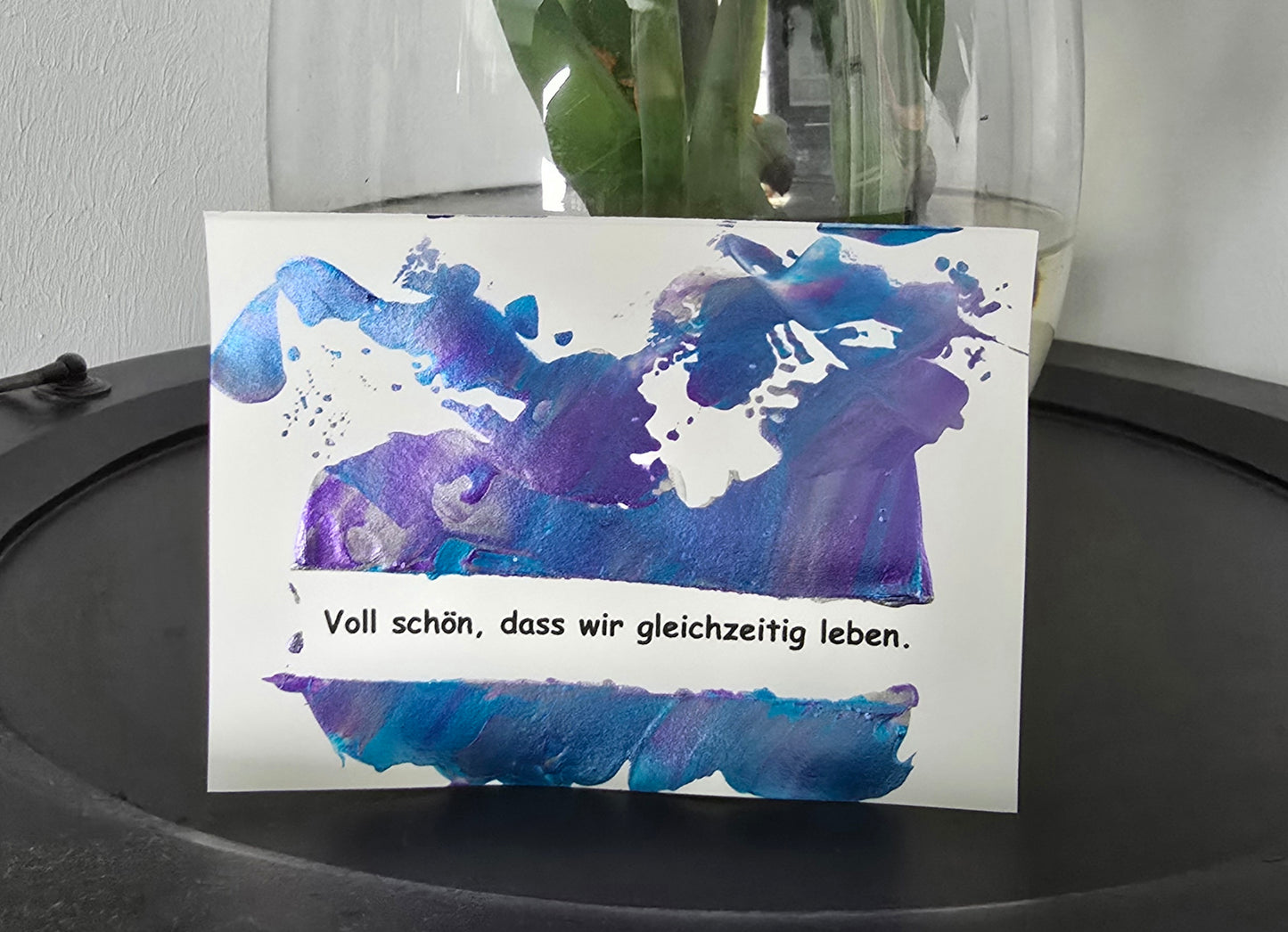 Postkarte Spruchkarte "Voll schön, dass wir gleichzeitig leben"