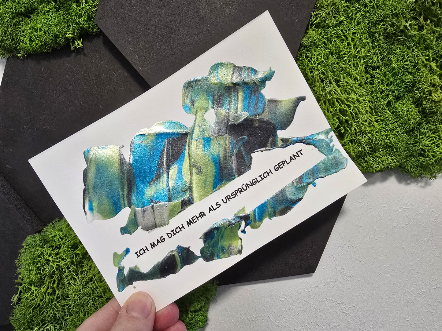 Postkarte Spruchkarte "Ich mag dich mehr als ursprünglich geplant"