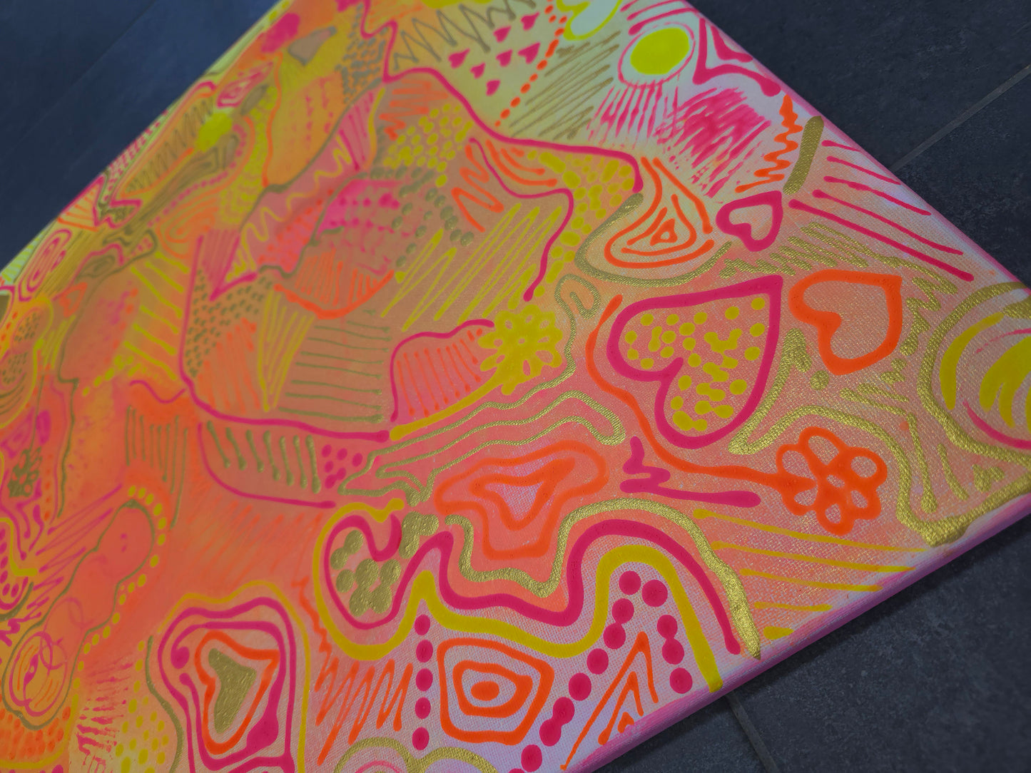 Leinwand Wandbild Acryl Aryclleinwand "Neon Wild Love"